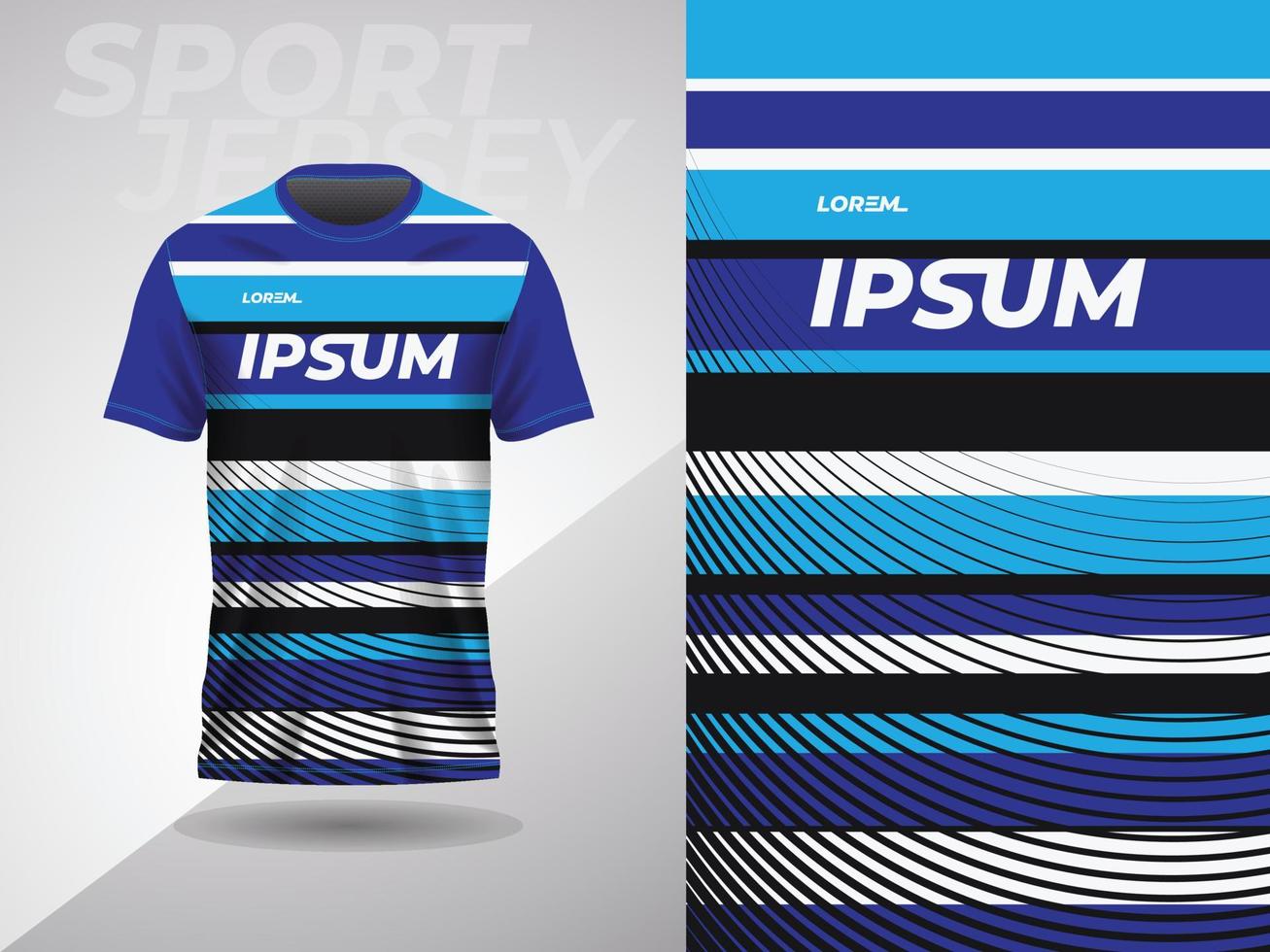 blaues schwarzes abstraktes T-Shirt Sport-Jersey-Design für Fußball-Fußball-Rennspiele Motocross-Radfahren Laufen vektor