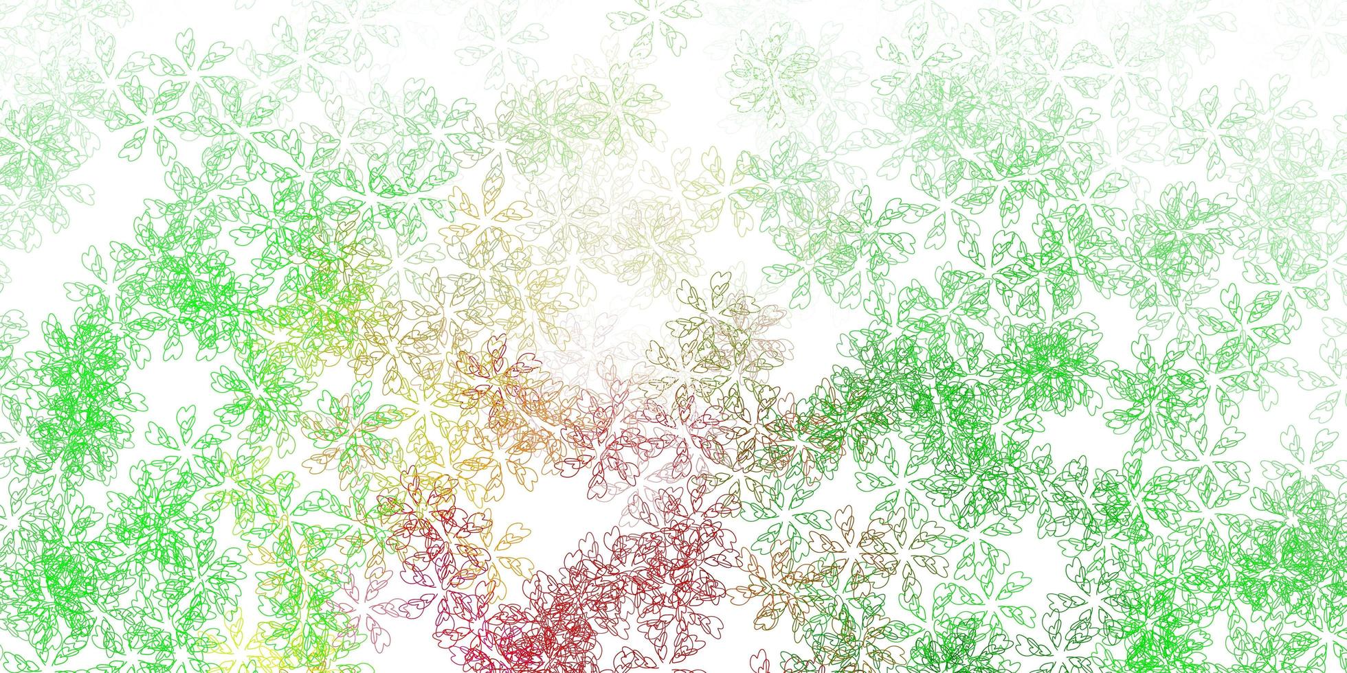abstrakte Grafik des hellgrünen, roten Vektors mit Blättern. vektor