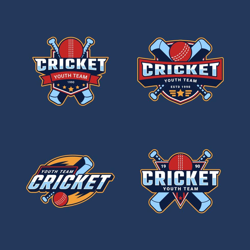 cricket logotyp uppsättning vektor