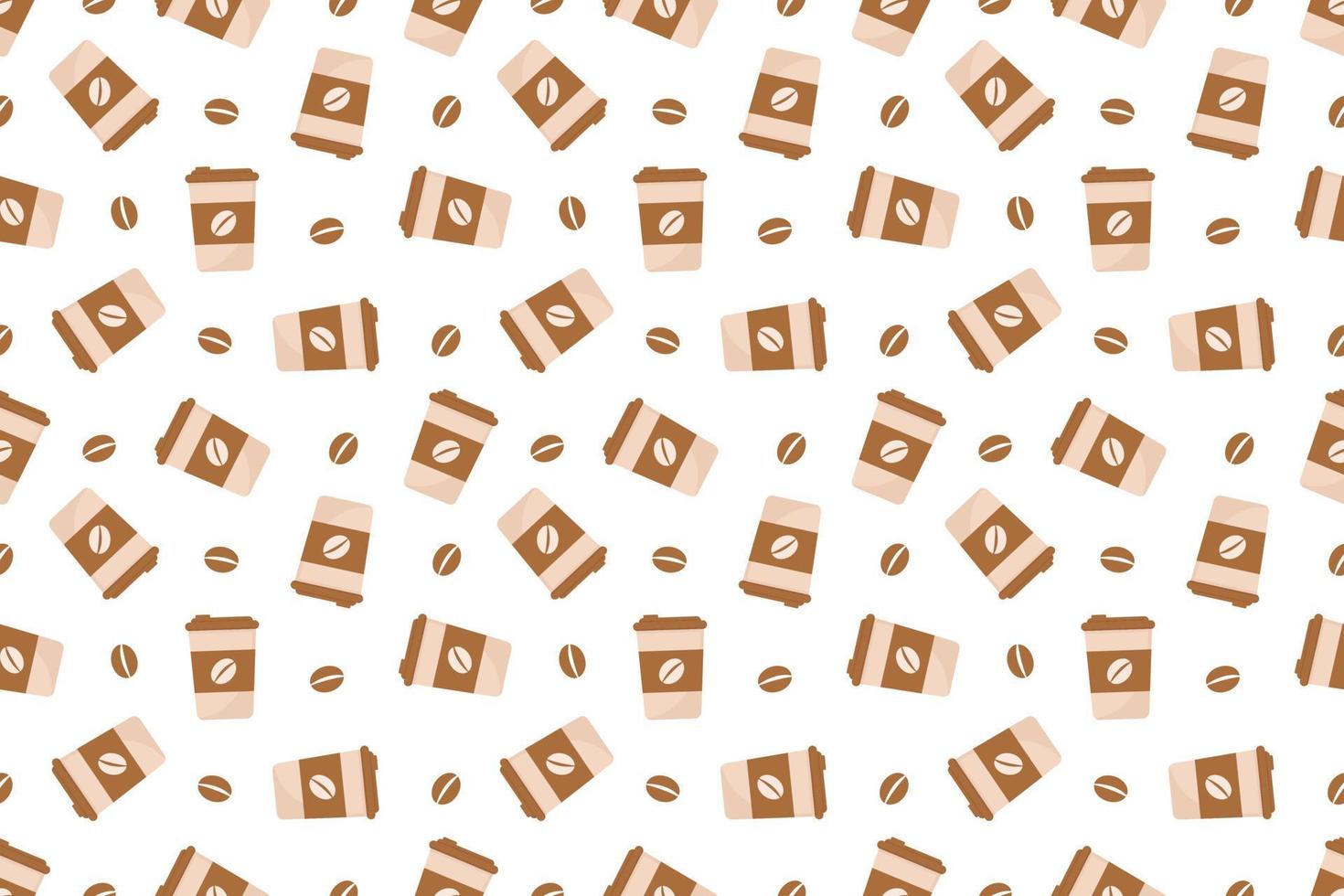 kaffe sömlös mönster abstrakt på vit bakgrund vektor design