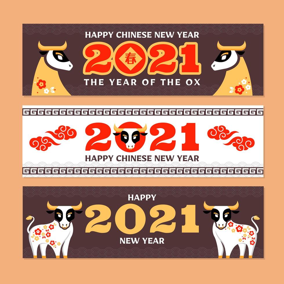 vit och guldoxe för kinesiskt nyår vektor