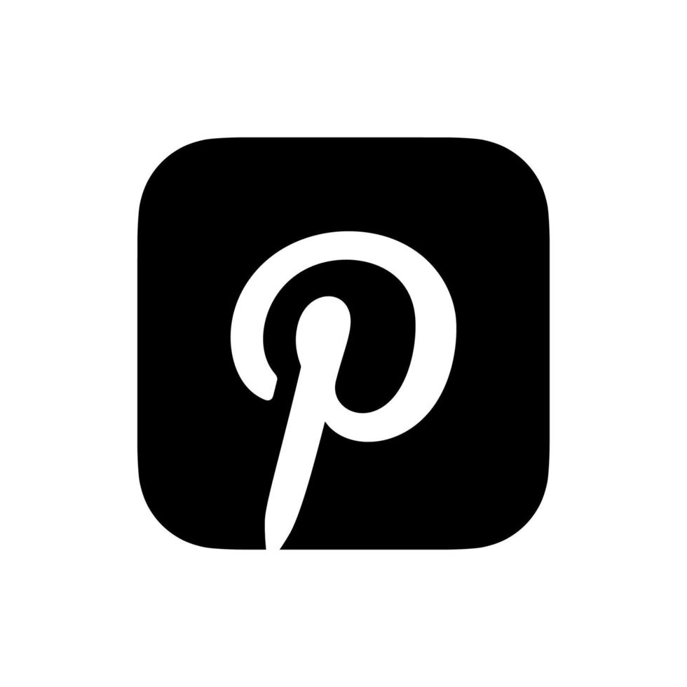 svart Pinterest logotyp vektor, Pinterest symbol, Pinterest ikon fri vektor