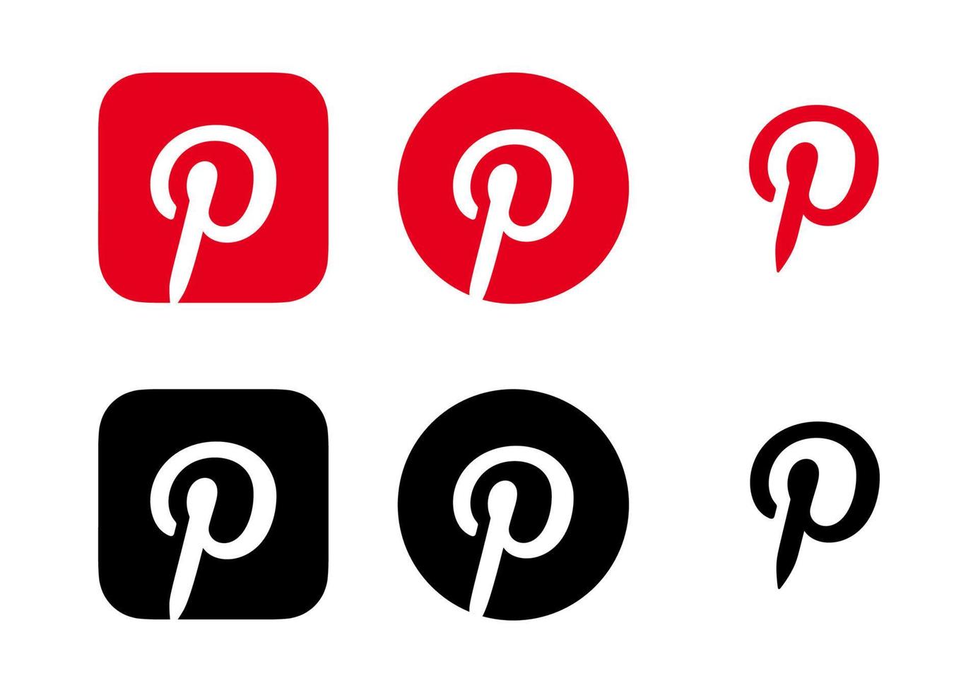Pinterest-Logo-Vektor, Pinterest-Symbol, Pinterest-Symbol freier Vektor