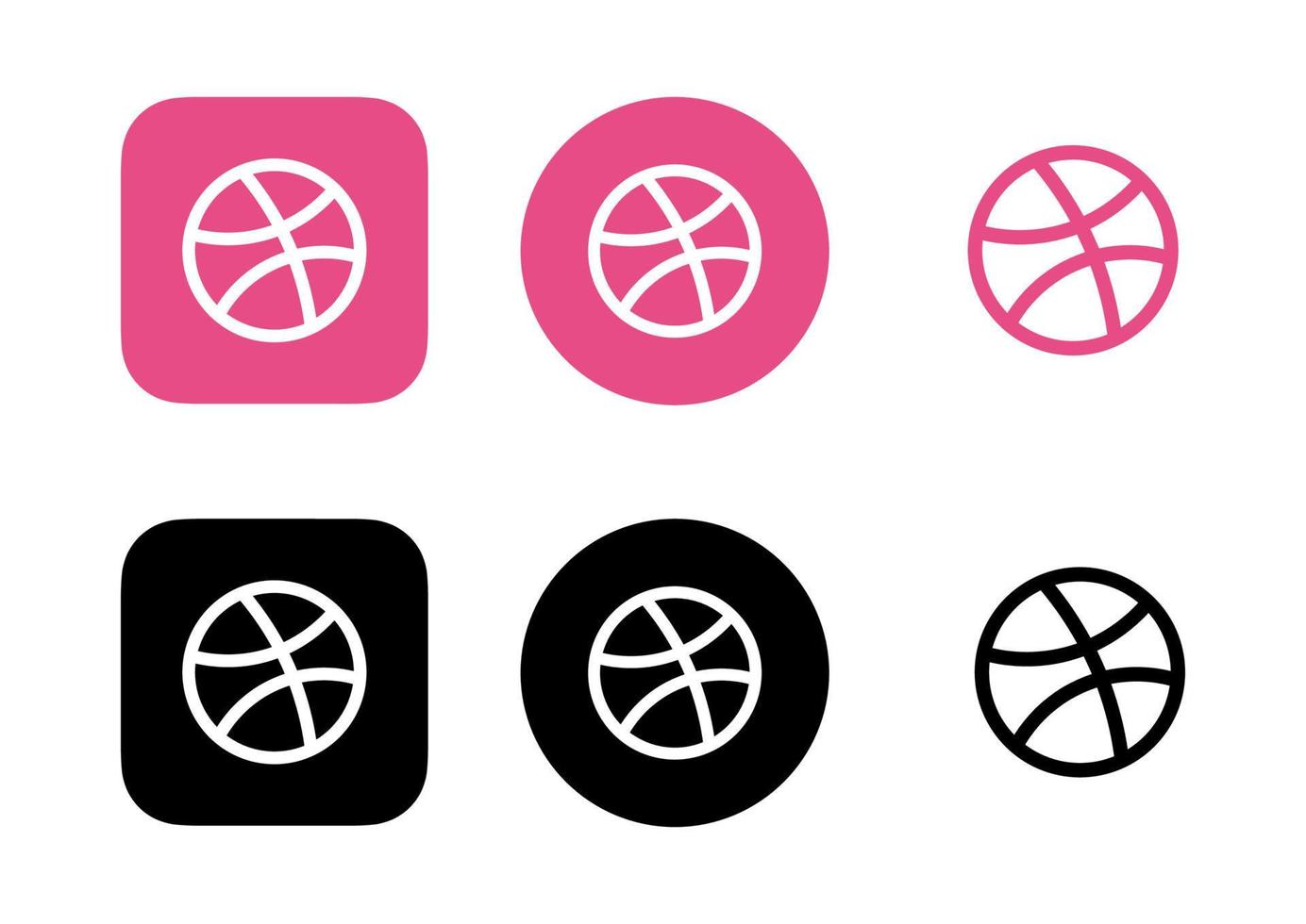 dribbble logotyp, dribbble ikon fri vektor