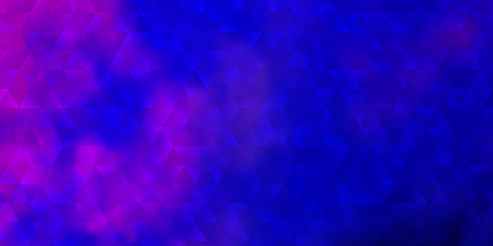 mörkrosa, blå vektorbakgrund med trianglar. vektor