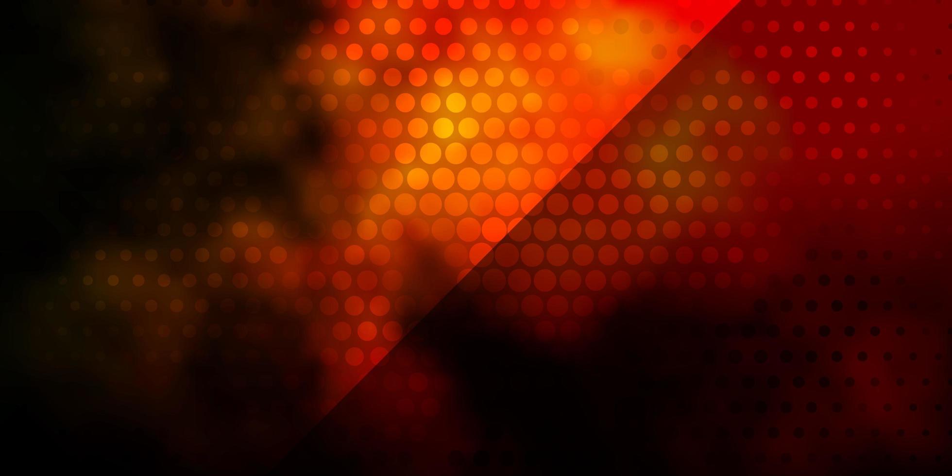 mörk orange vektor bakgrund med cirklar.