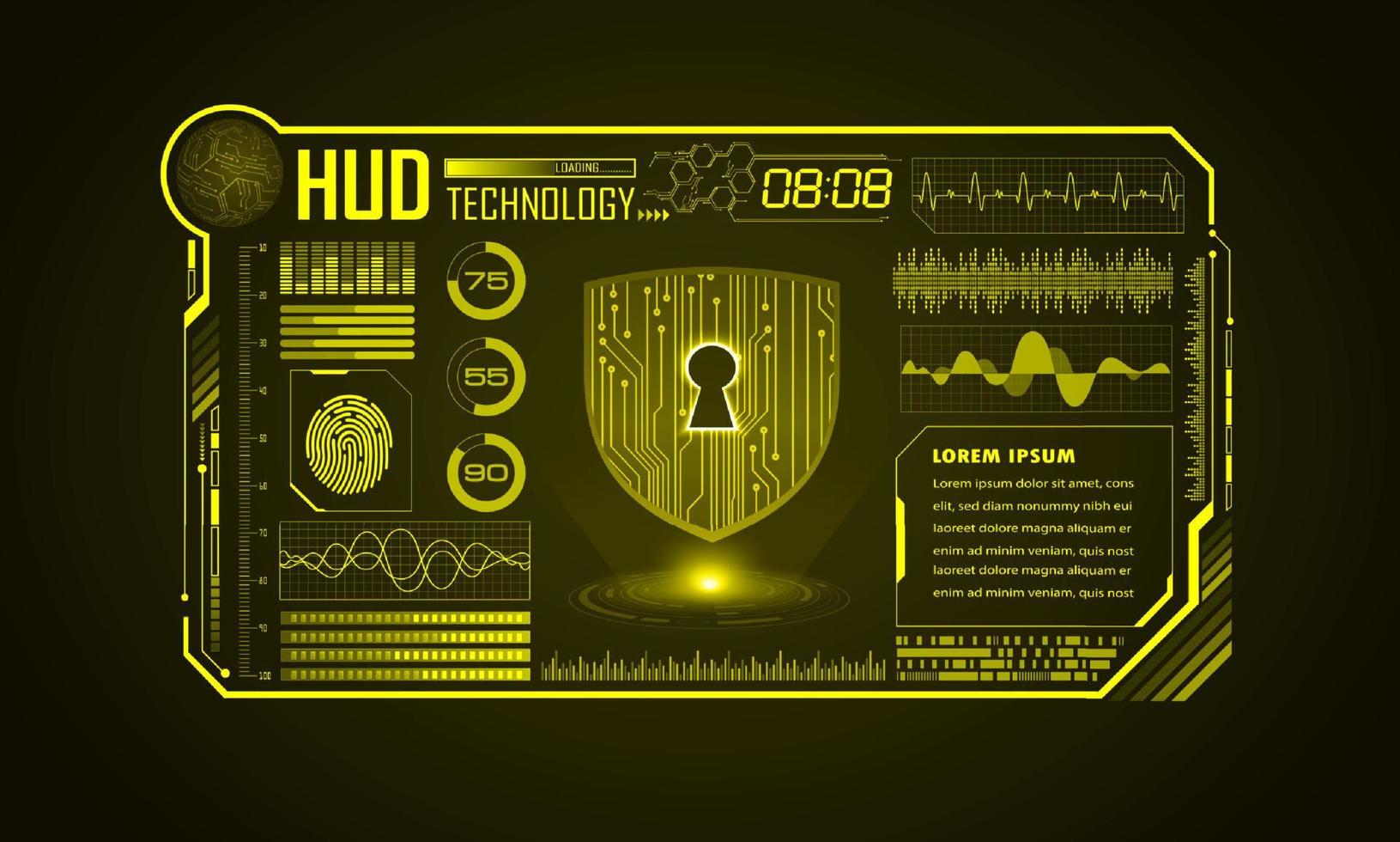 modern hud teknologi skärm bakgrund vektor