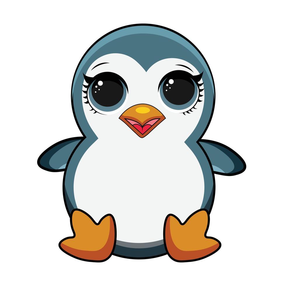 Cartoon niedliche kleine Pinguin-Vektor-Illustration vektor