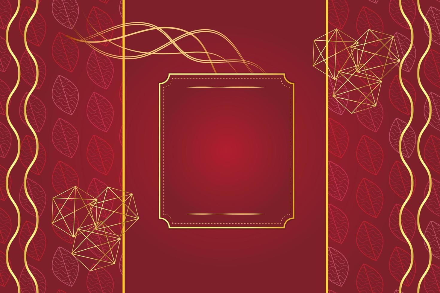 moderner luxuriöser abstrakter Hintergrund mit goldenen Linienelementen roter Verlaufshintergrund modern für Design vektor