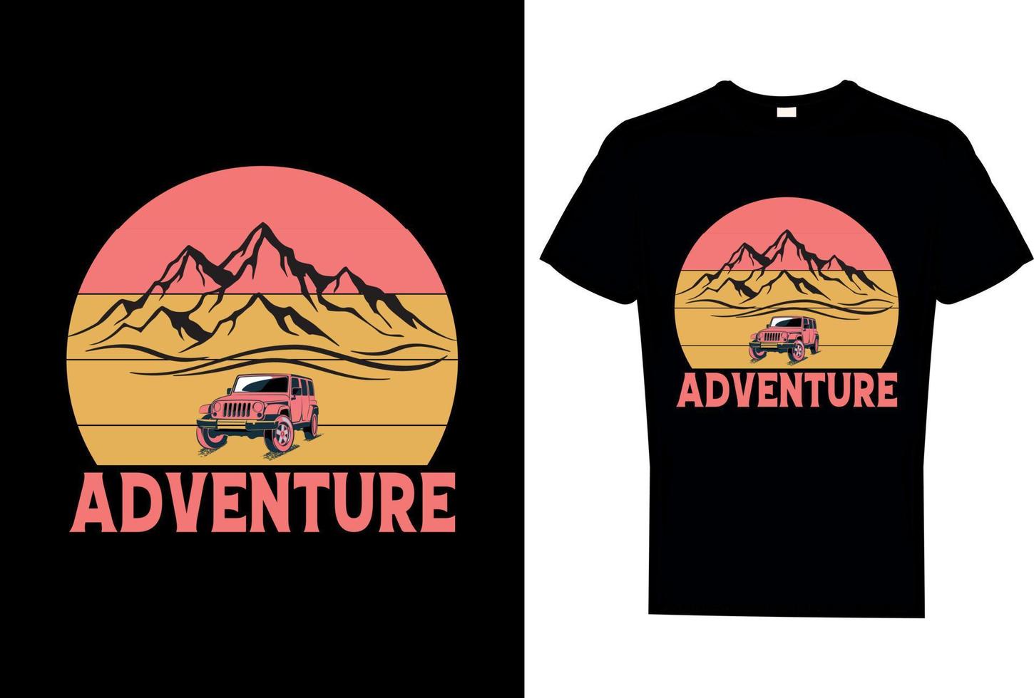 Abenteuer-T-Shirt-Design für Vektor und Mockup