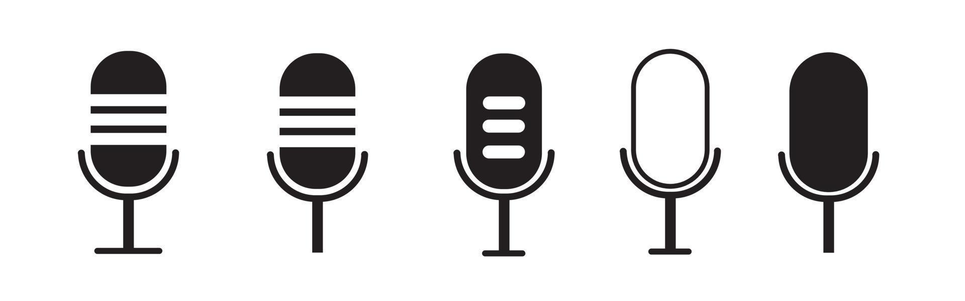 Mikrofon-Icon-Vektor-Set. Sammlung von Audioillustrationszeichen. Mikrofon-Symbol. vektor