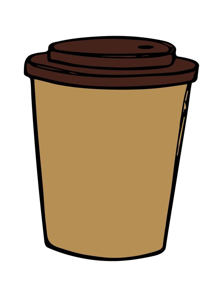 söt kopp te eller kaffe illustration. enkel kopp clipart. mysig hem doodle vektor