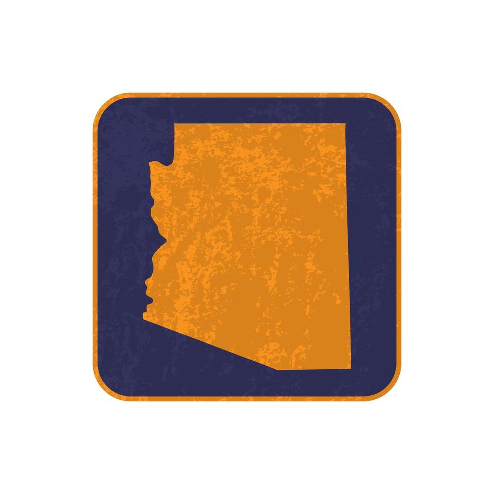 Arizona State Map Square mit Grunge-Textur. Vektor-Illustration. vektor