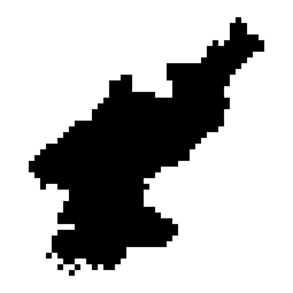 Pixelkarte von Nordkorea. Vektor-Illustration. vektor