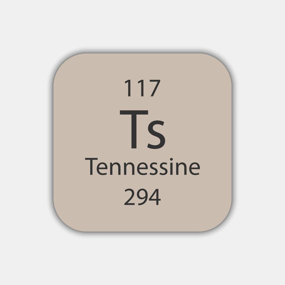 tennessine symbol. kemiskt element i det periodiska systemet. vektor illustration.