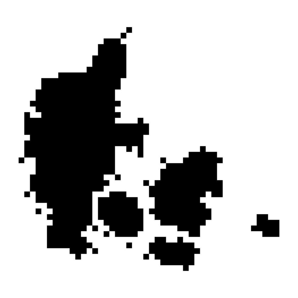 pixel Karta av Danmark. vektor illustration.