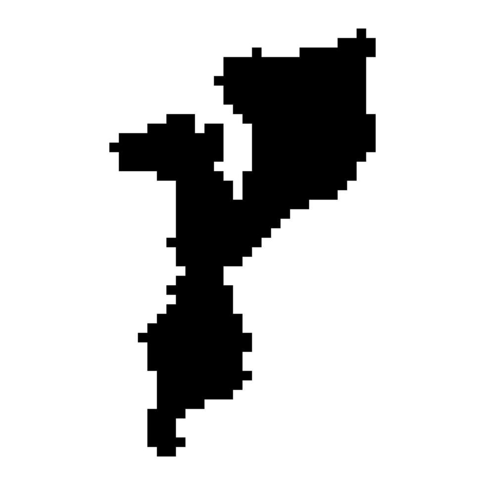 pixel Karta av moçambique. vektor illustration.