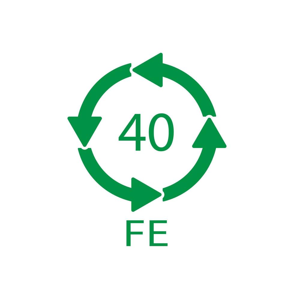 Plastikrecyclingsymbol Fe 40, Plastikverpackung. Vektor-Illustration vektor