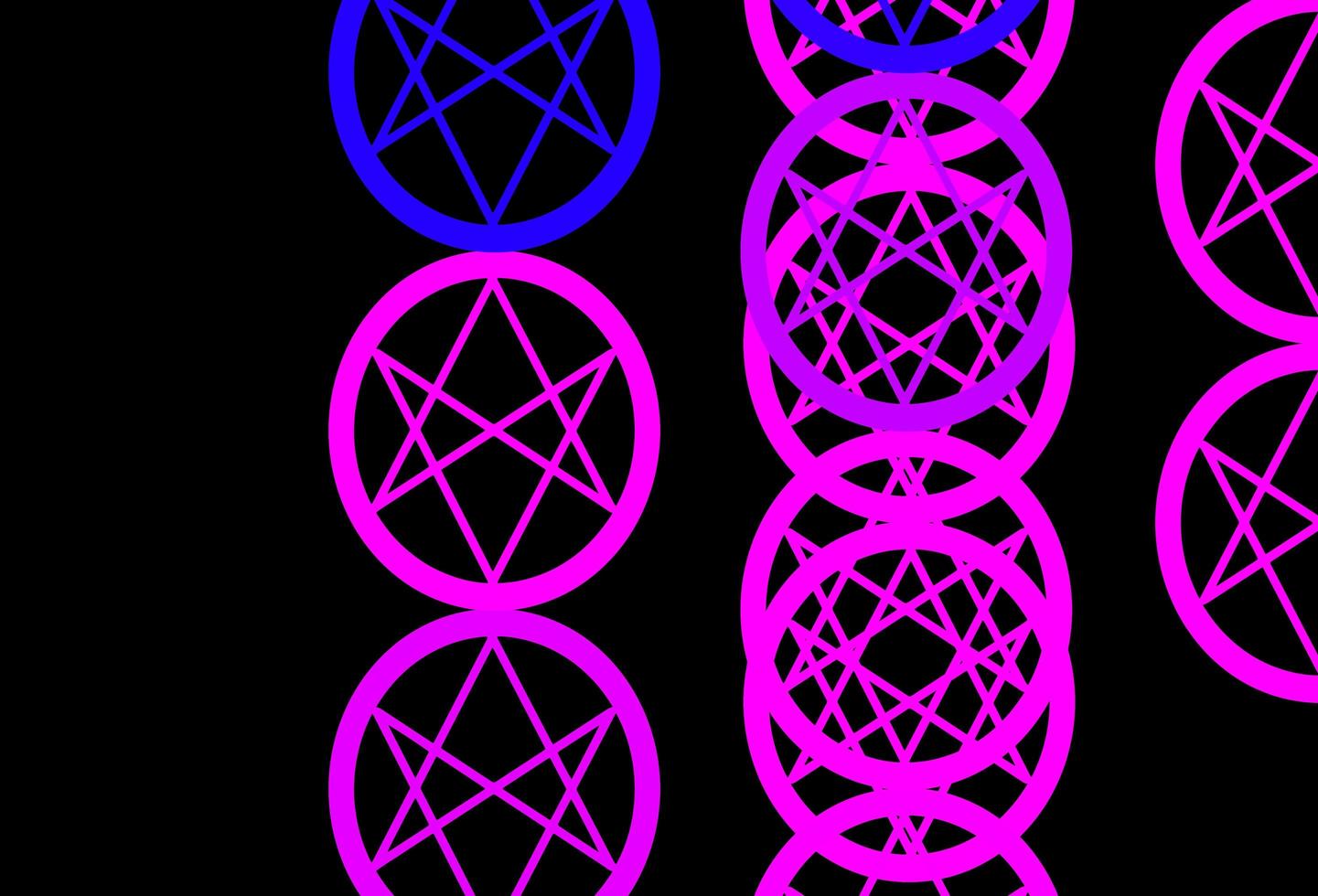 dunkelviolettes, rosa Vektormuster mit magischen Elementen. vektor