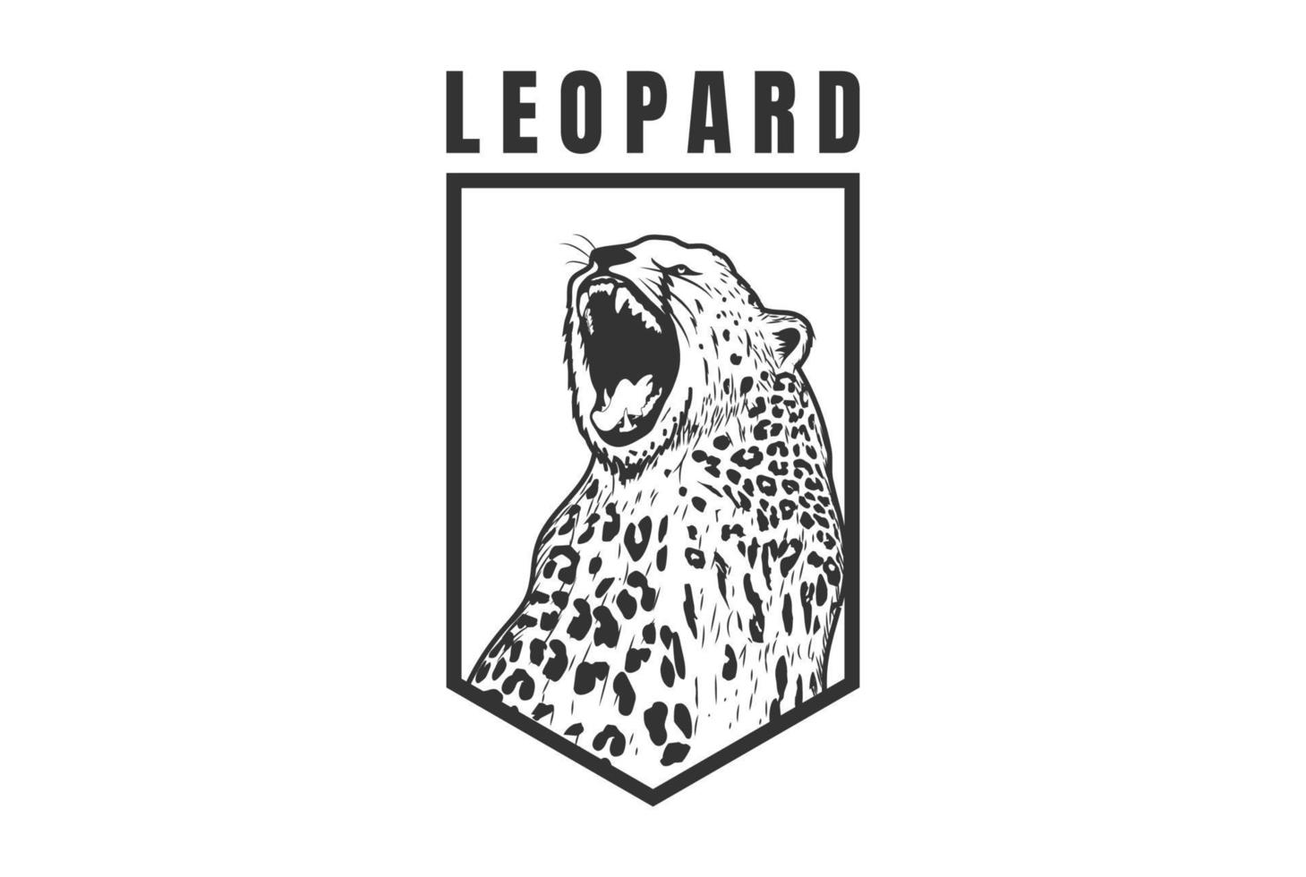 årgång arg rytande tiger leopard jaguar gepard skydda logotyp design vektor