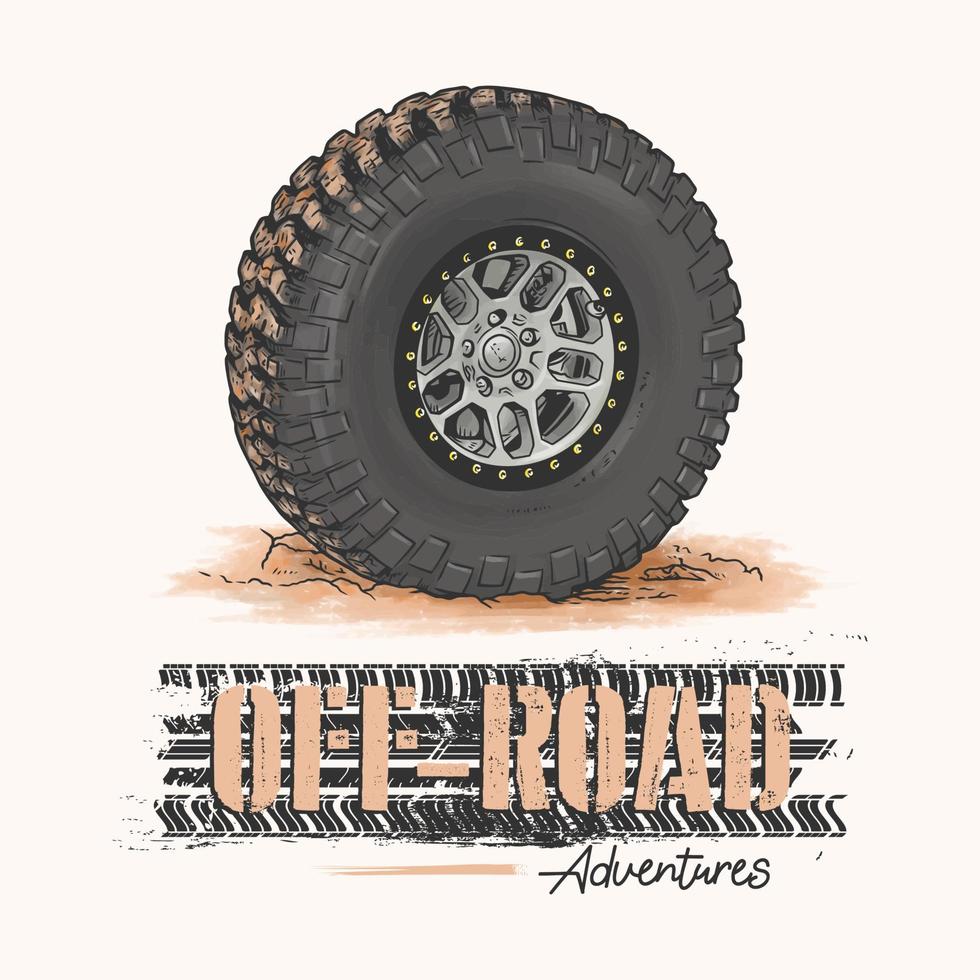 smutsig hjul av de lastbil. lera och smuts. vektor illustration