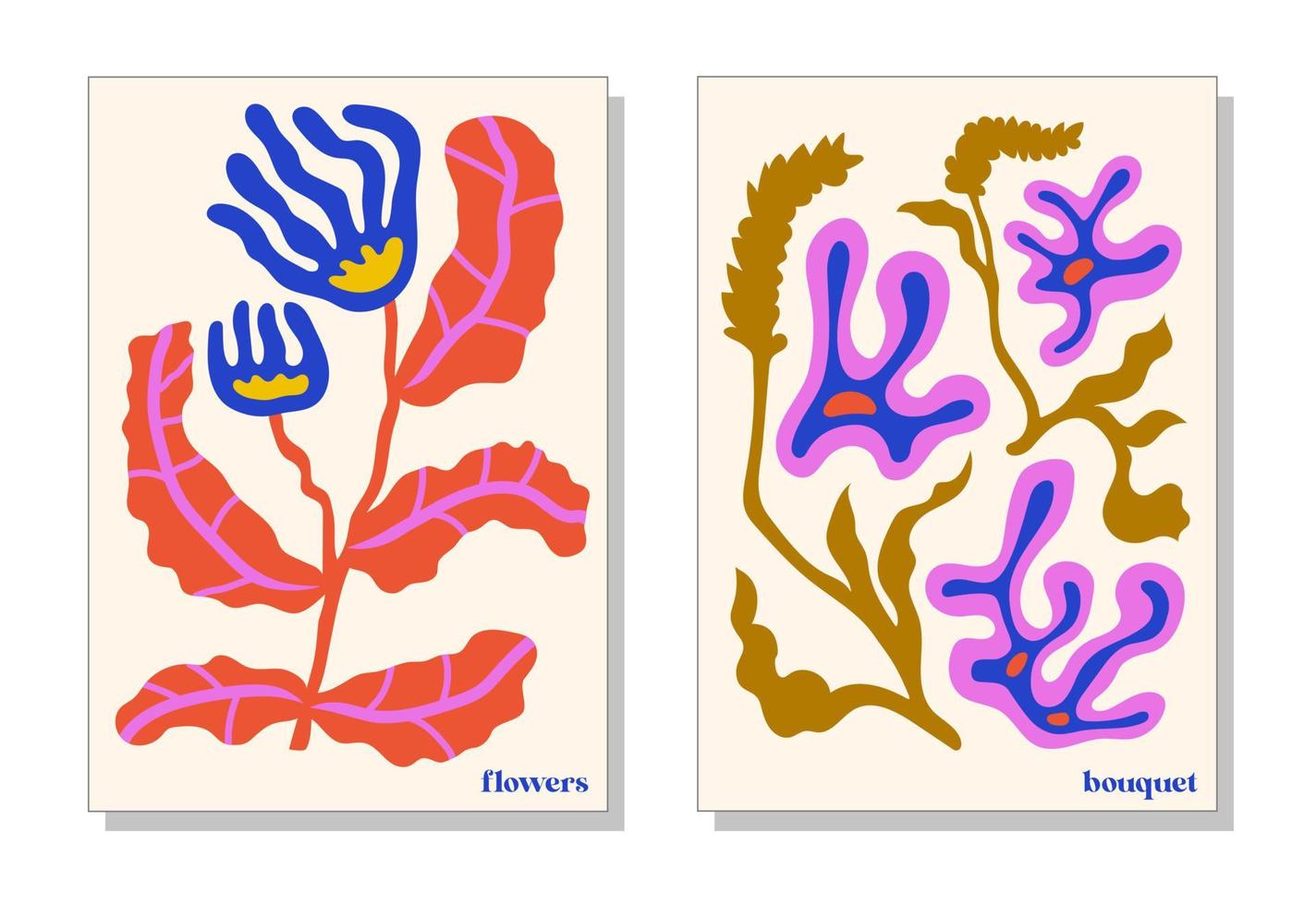 färgrik illustrationer av fortfarande liv med blommor för täcker, bilder. modern målningar för de interiör. teckning stil. interiör målning. platt design. hand dragen mode vektor illustration.