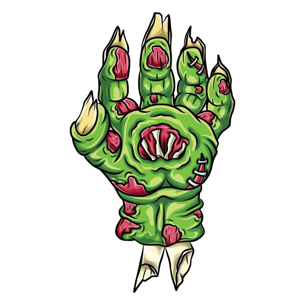 Zombie-Hand-Cartoon-Illustration vektor