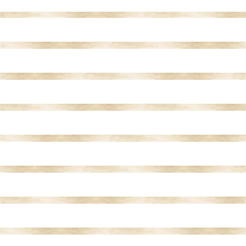 ritad för hand sömlös vattenfärg mönster med en horisontell beige stroke på en vit bakgrund. brun vattenfärg Ränder. tapet för de barns rum, mönster för barns kläder vektor