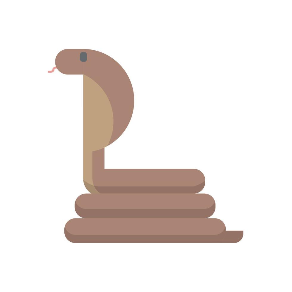 Schlangensymbol, flache Symbolvektorillustration isoliert auf weißem Hintergrund. zum Thema Tiere, Reptilien und andere vektor