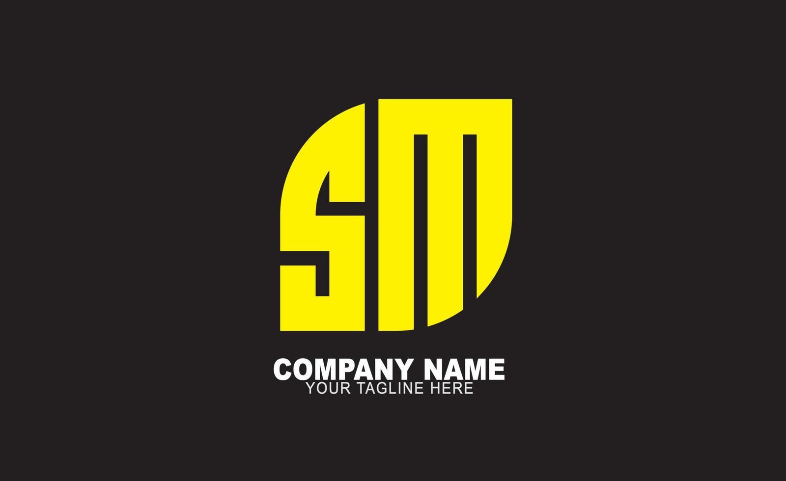 sm- oder ms-Logo-Design-Vektorvorlagen vektor