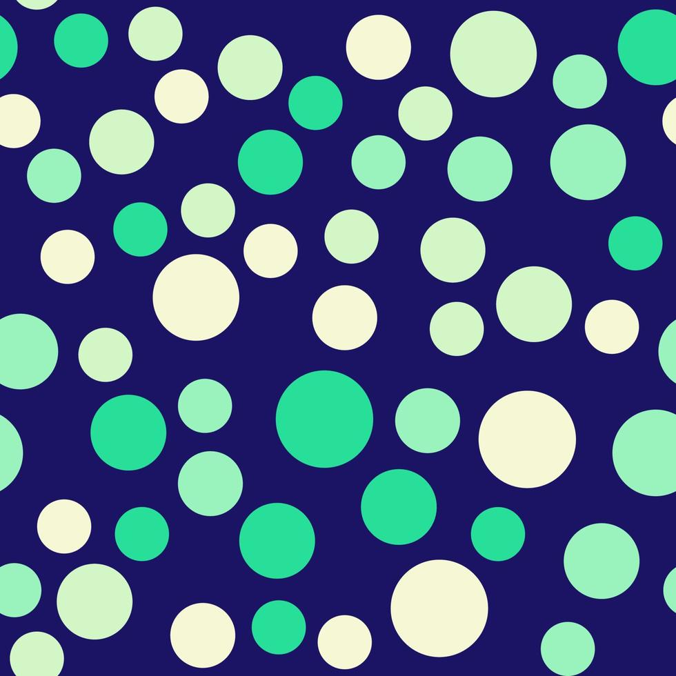 lebendiges, nahtloses, sich wiederholendes Muster aus hellgelben und grünen Blasen auf dunkelblauem Hintergrund für Tapeten, Textilien, Stoffe und andere Oberflächen vektor