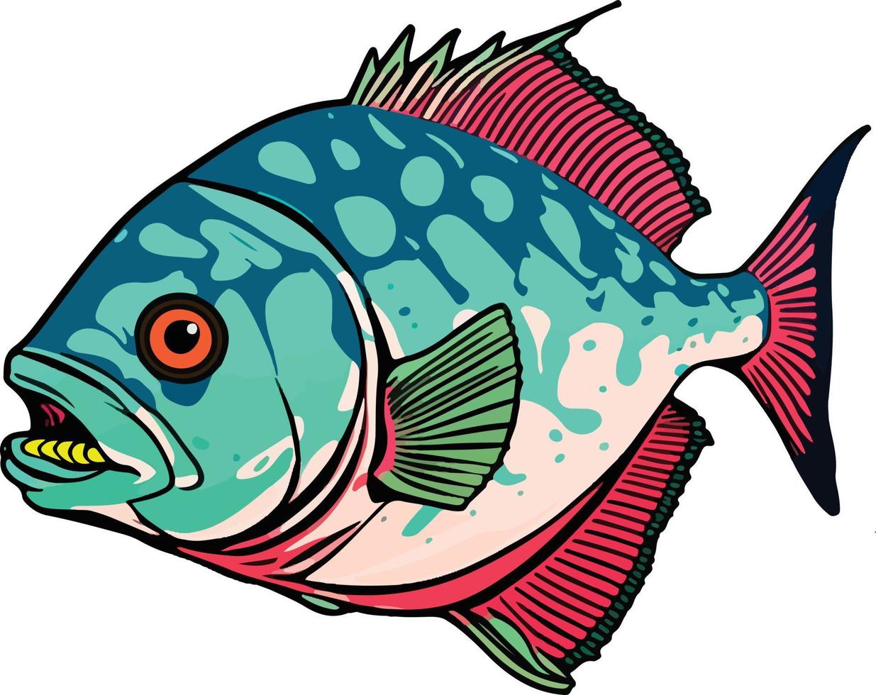 hav fisk illustration på en vit bakgrund vektor