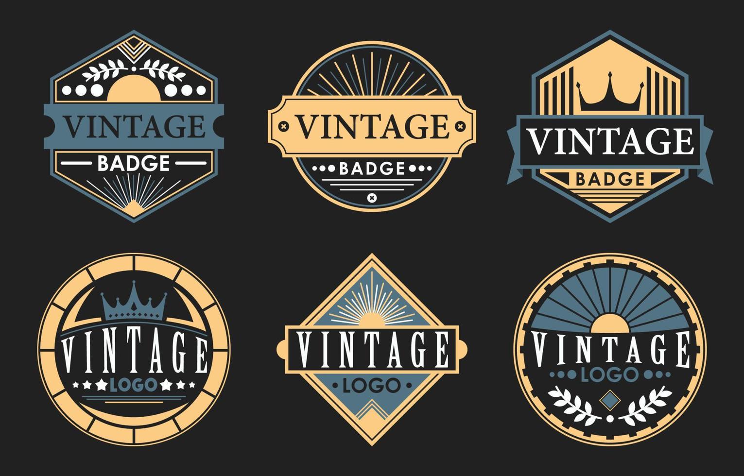 vintage badge set vektor