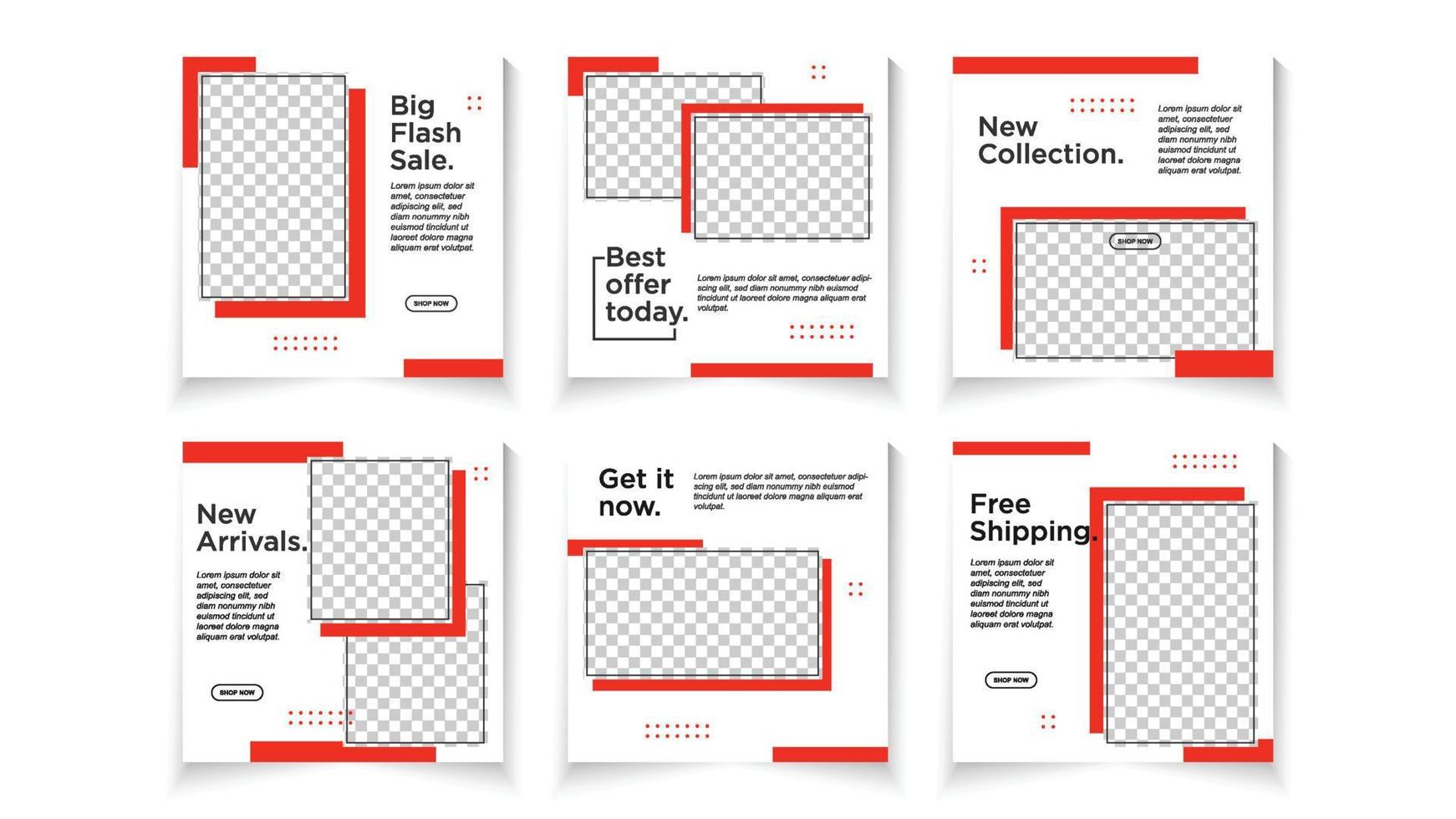 6 redigerbar fyrkant baner layout mall. lämplig för posta, försäljning baner, befordran produkt, företag, företag mode skönhet vektor