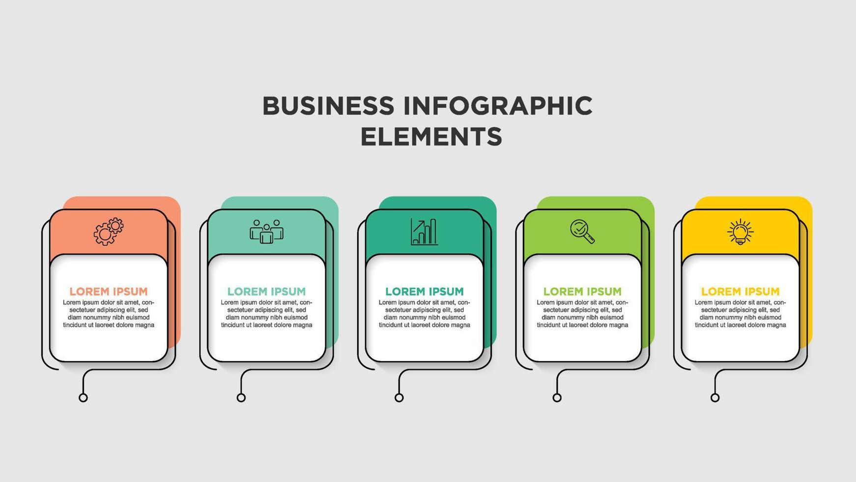 infographics för företag begrepp med ikoner och 5 alternativ eller steg. för innehåll, diagram, flödesschema, steg, delar, tidslinje infografik, arbetsflöde, Diagram. vektor