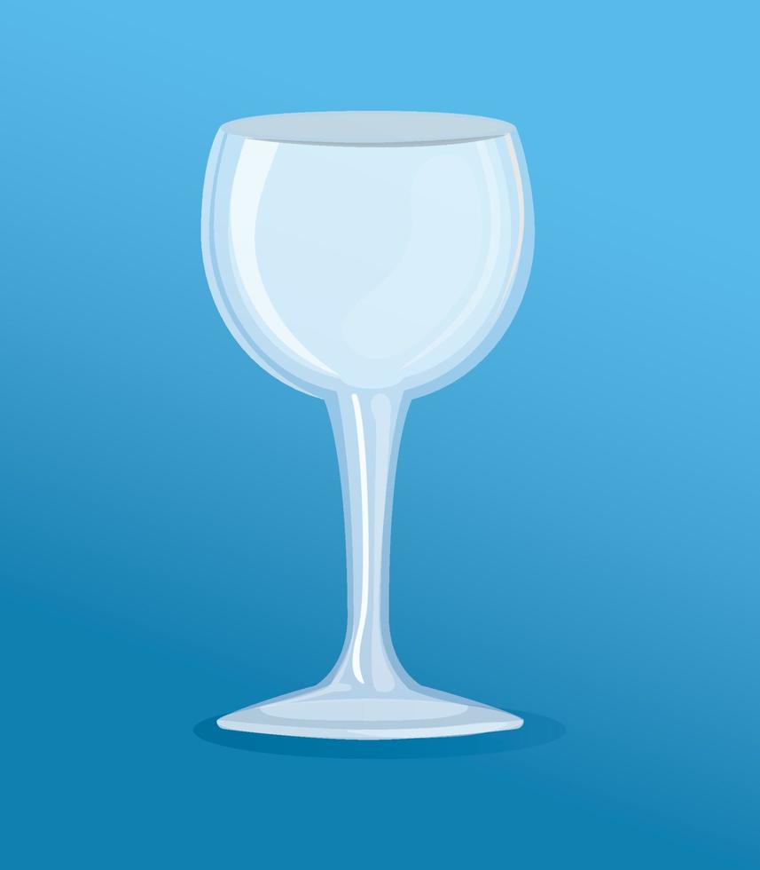 mockup, transparent glas tömma, tömma kopp vin vektor