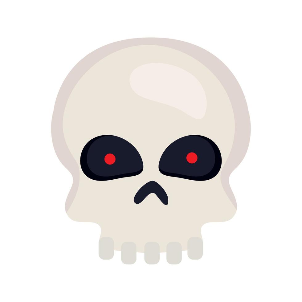 Halloween, Totenkopf-Symbol auf weißem Hintergrund vektor