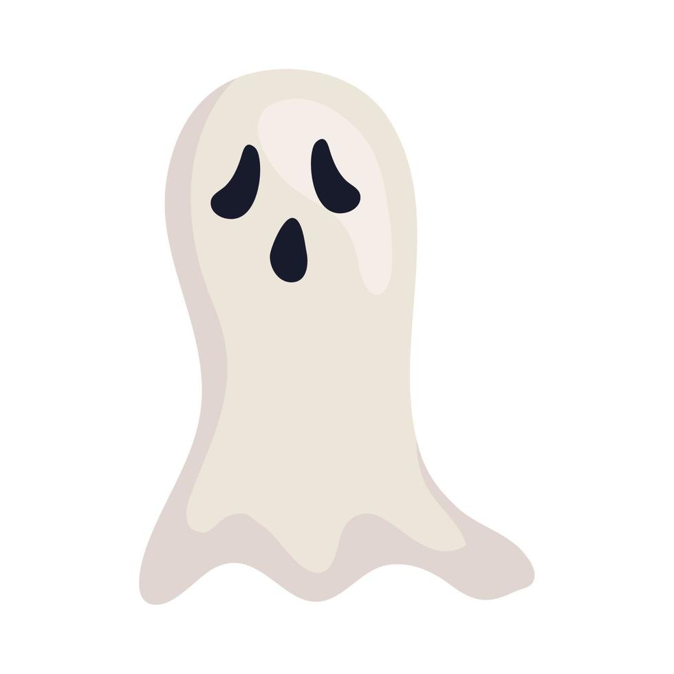 halloween, skrämmande spöke i vit bakgrund vektor