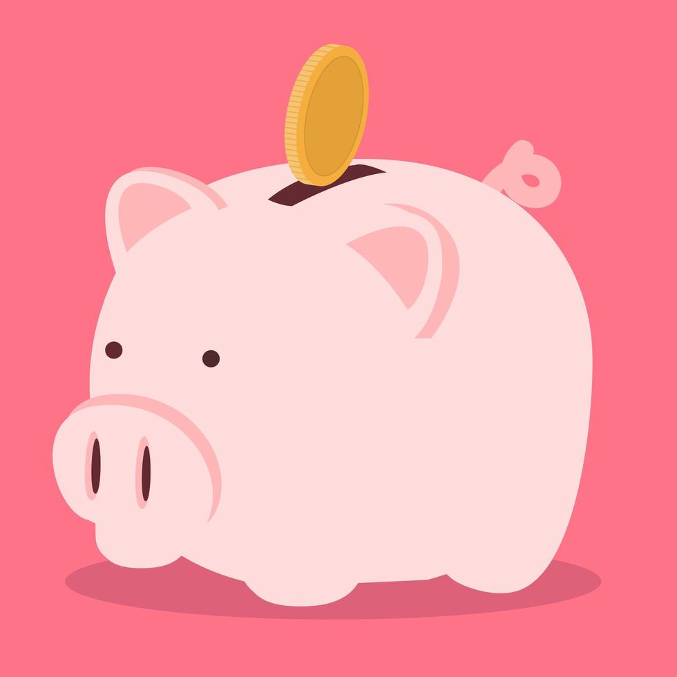 Sparschwein mit Münzspar-Geldkonzept vektor