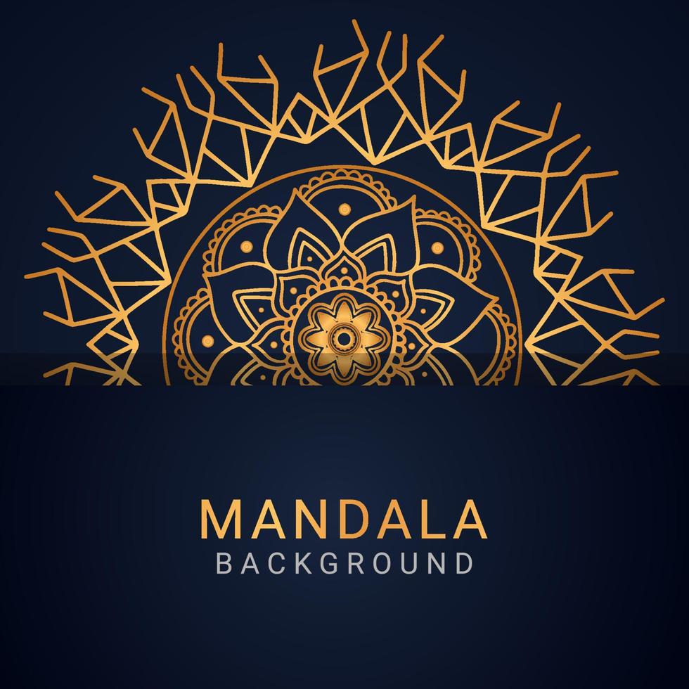 lyx mandala gyllene med en svart bakgrund elegant designlyx mandala gyllene med en svart bakgrund elegant design vektor
