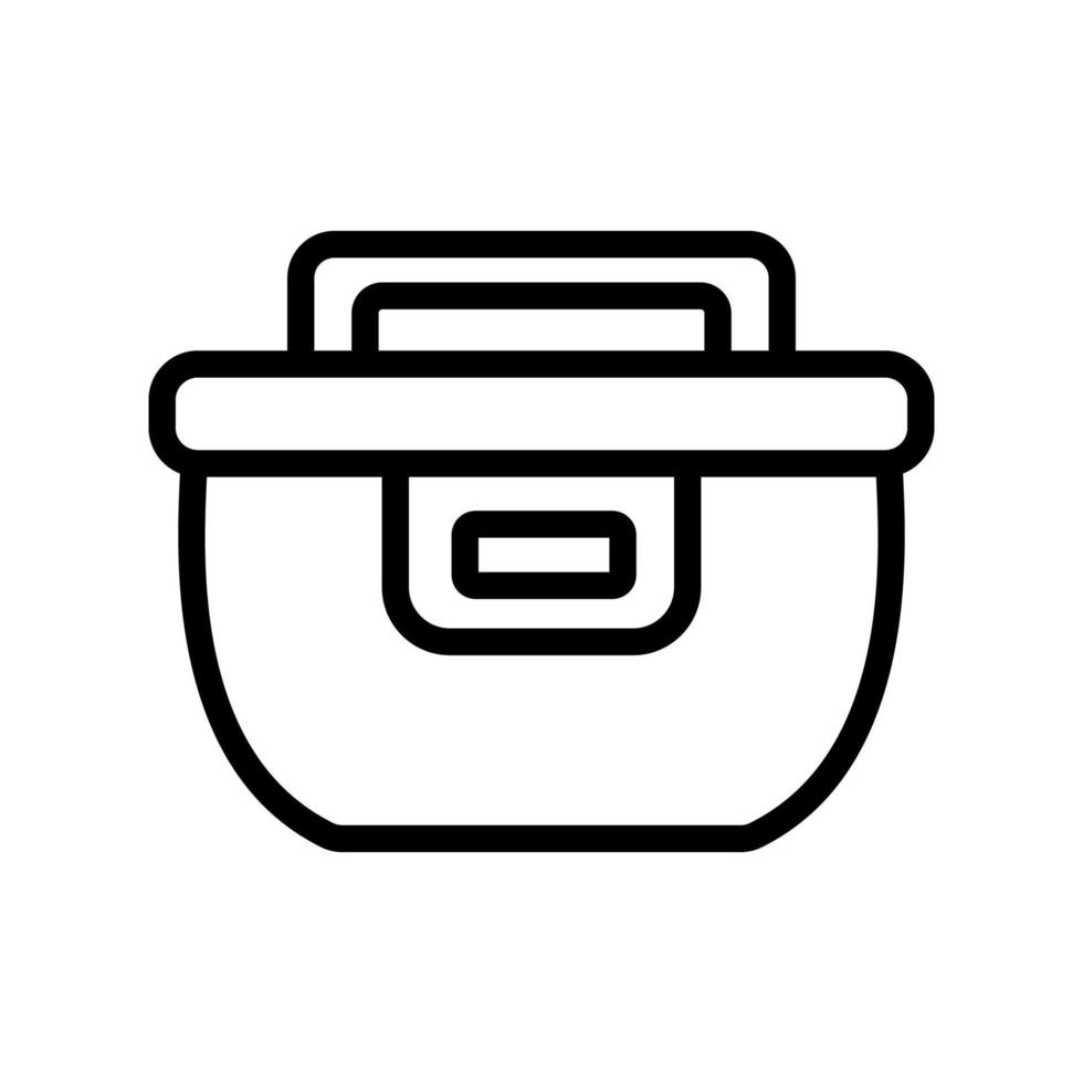 Crock-Pot mit Timing-Icon-Vektor-Umriss-Illustration vektor