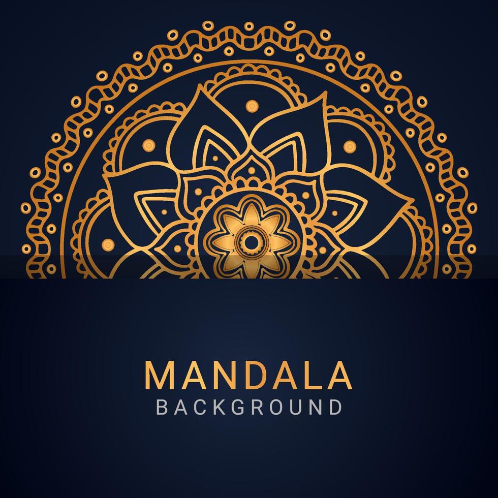 Luxus-Mandala golden mit schwarzem Hintergrund elegantes Design vektor