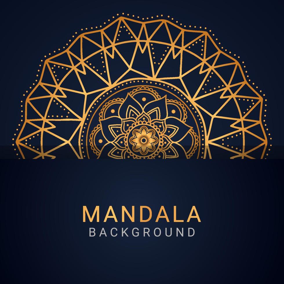 Luxus-Mandala golden mit schwarzem Hintergrund elegantes Design vektor