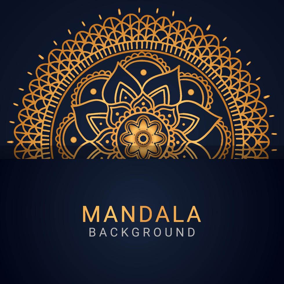 Luxus-Mandala golden mit schwarzem Hintergrund elegantes Design vektor