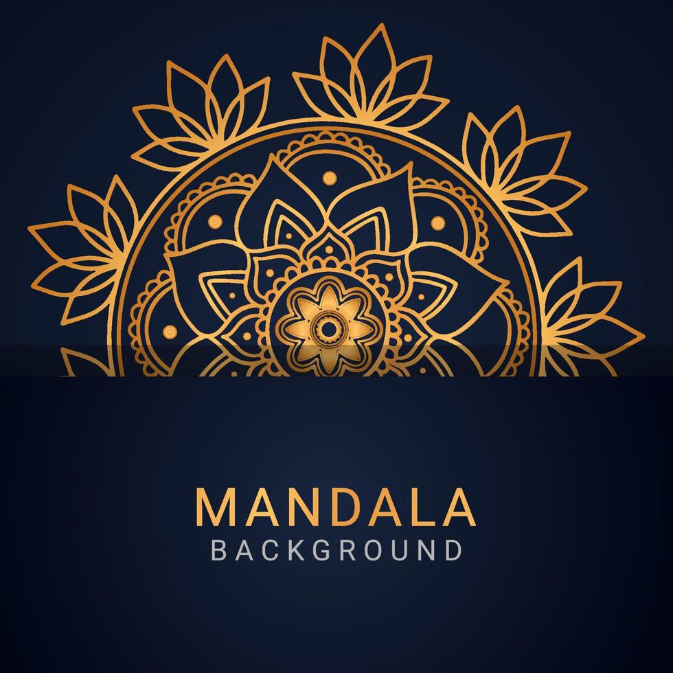 Luxus-Mandala golden mit schwarzem Hintergrund elegantes Design vektor