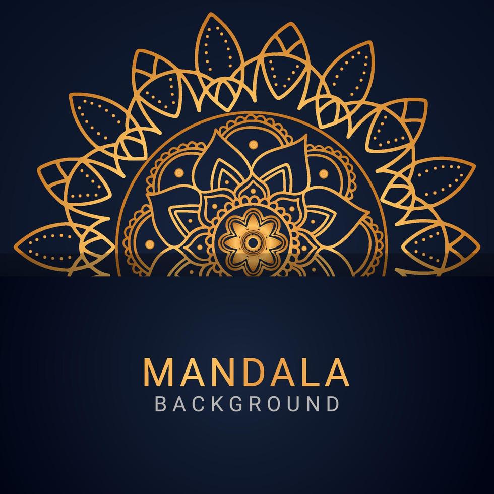 Luxus-Mandala golden mit schwarzem Hintergrund elegantes Design vektor