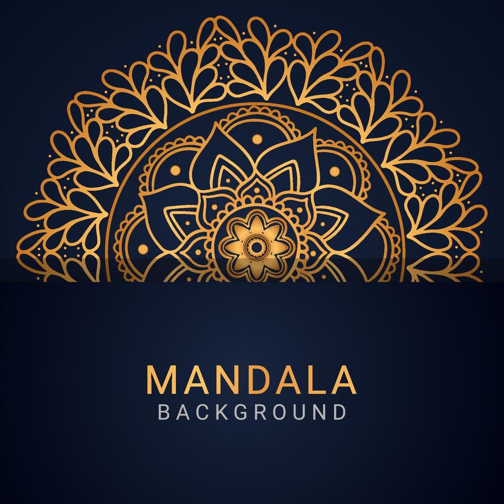 lyx mandala gyllene med en svart bakgrund elegant designlyx mandala gyllene med en svart bakgrund elegant design vektor