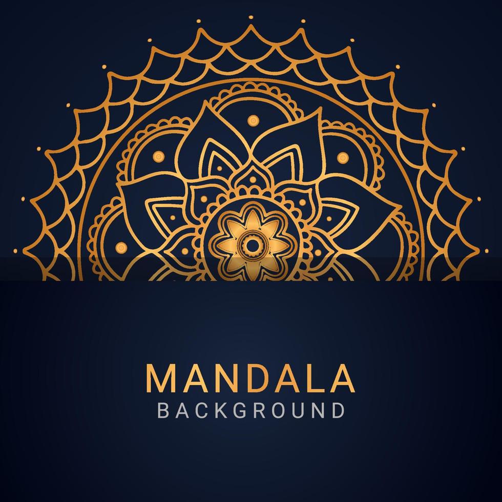 Luxus-Mandala golden mit schwarzem Hintergrund elegantes Design vektor