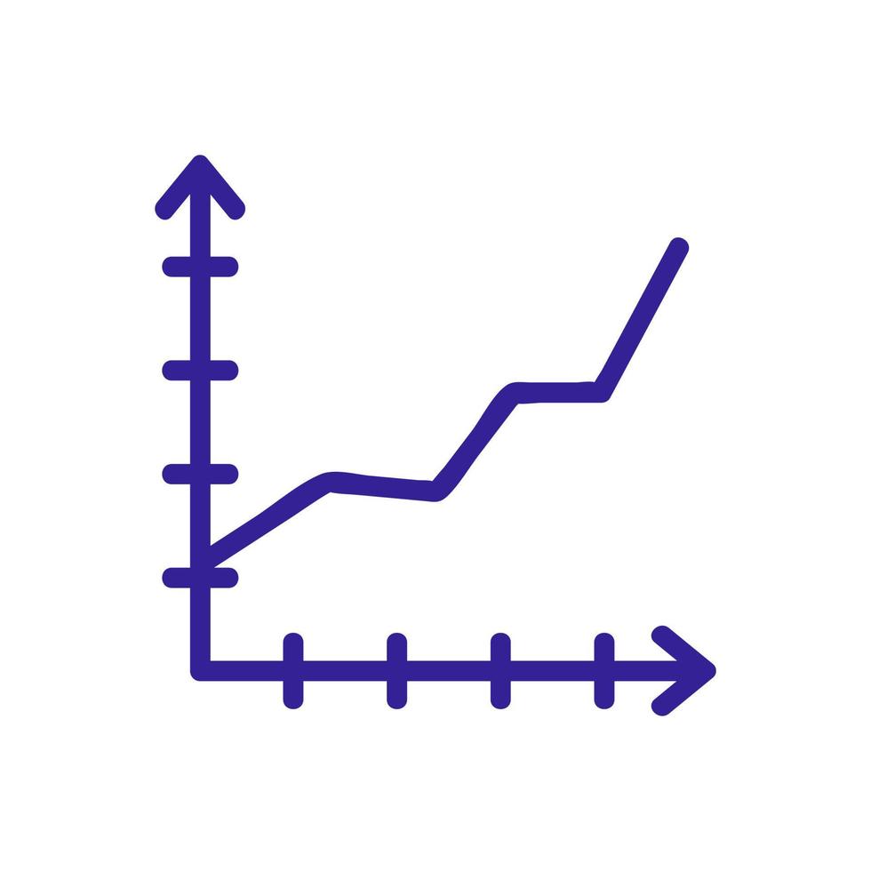 Diagramm das Wachstum des Symbolvektors. isolierte kontursymbolillustration vektor