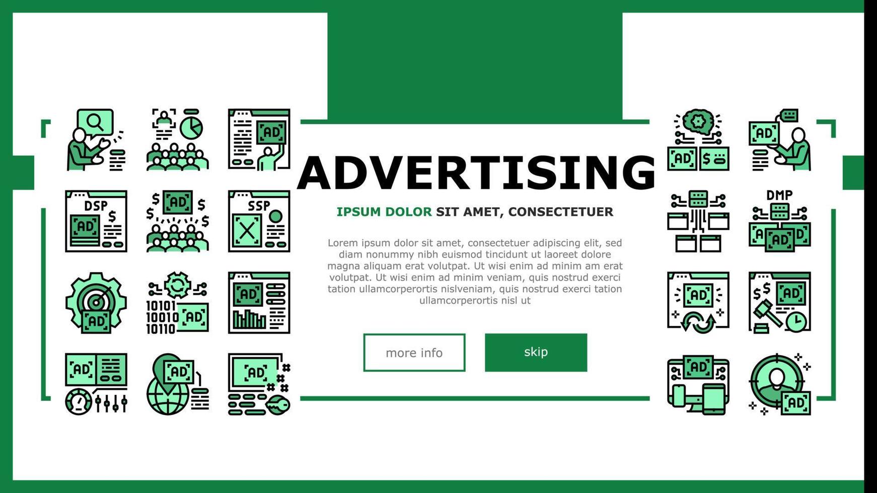 Programmatic Advertising Service Landing Header Vektor